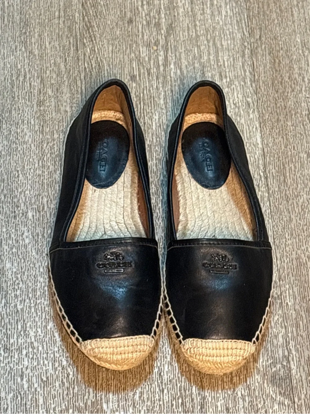 COACH BLACK RHODELLE ESPADRILLE FLATS SJZE 6